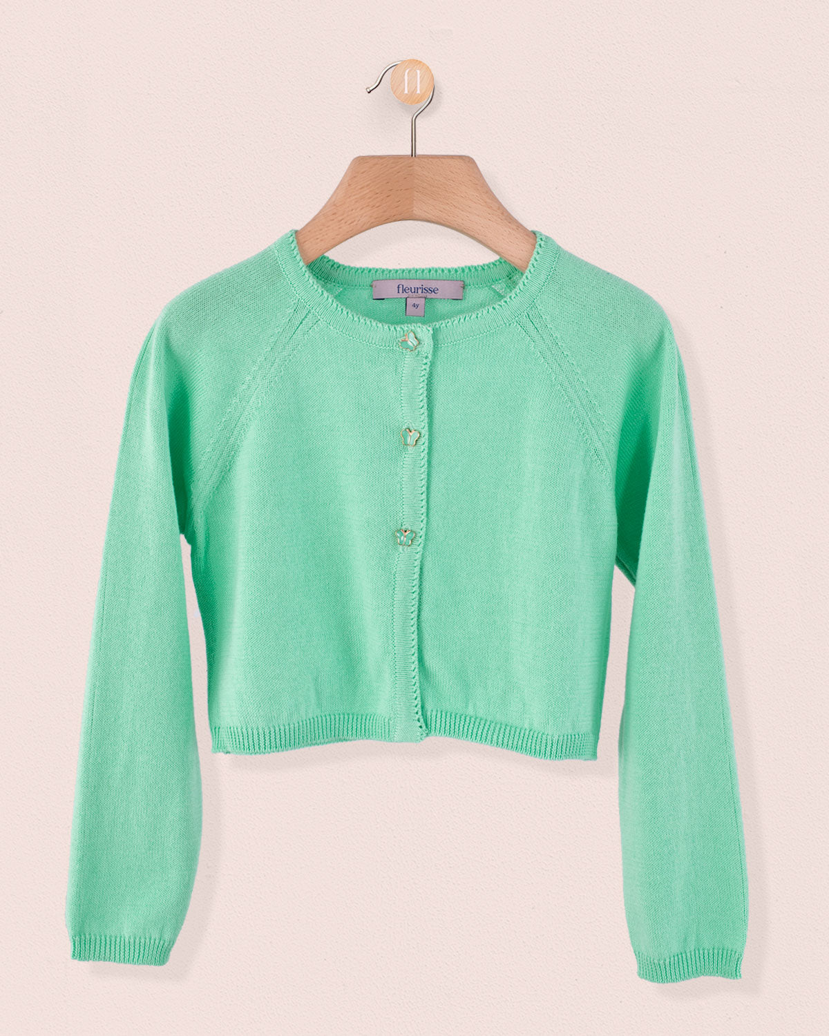 Betsy Emerald Cardigan with Butterfly Buttons - Cardigan