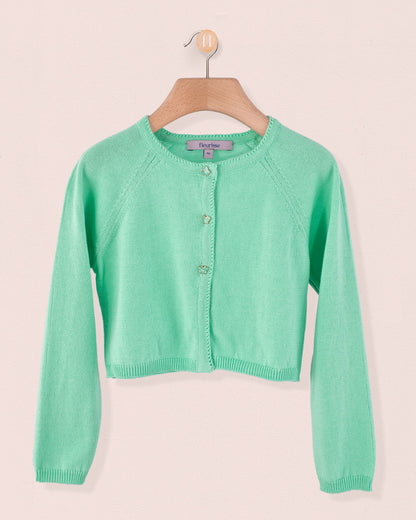 Betsy Emerald Cardigan with Butterfly Buttons - Cardigan