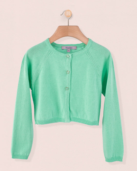 Betsy Emerald Cardigan with Butterfly Buttons - Cardigan