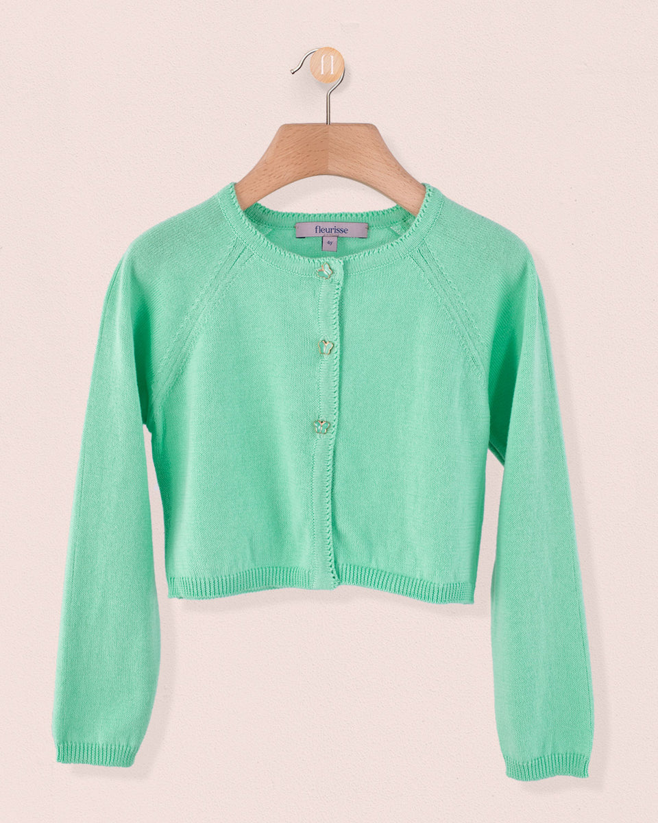 Betsy Emerald Cardigan with Butterfly Buttons