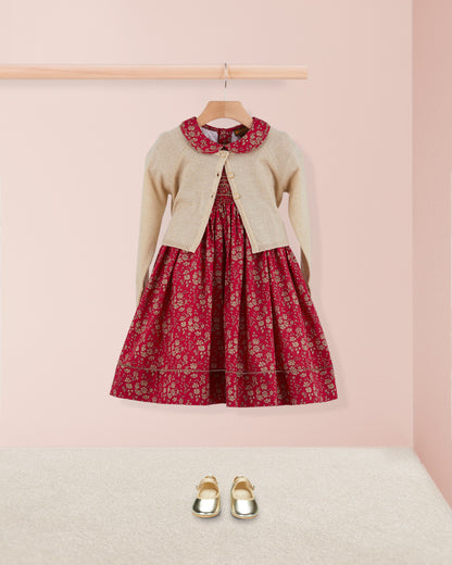 Emma Liberty Capel Red Hand Smocked Dress - Smocked Dress