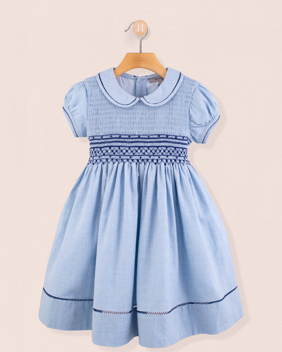 Emma Italian Blue Flannel Smock