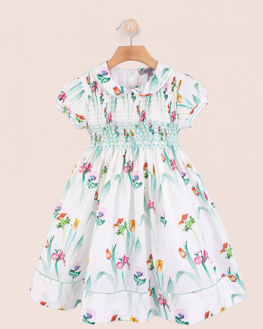 Emma Liberty Healing Mint Smock - Smocked Dress