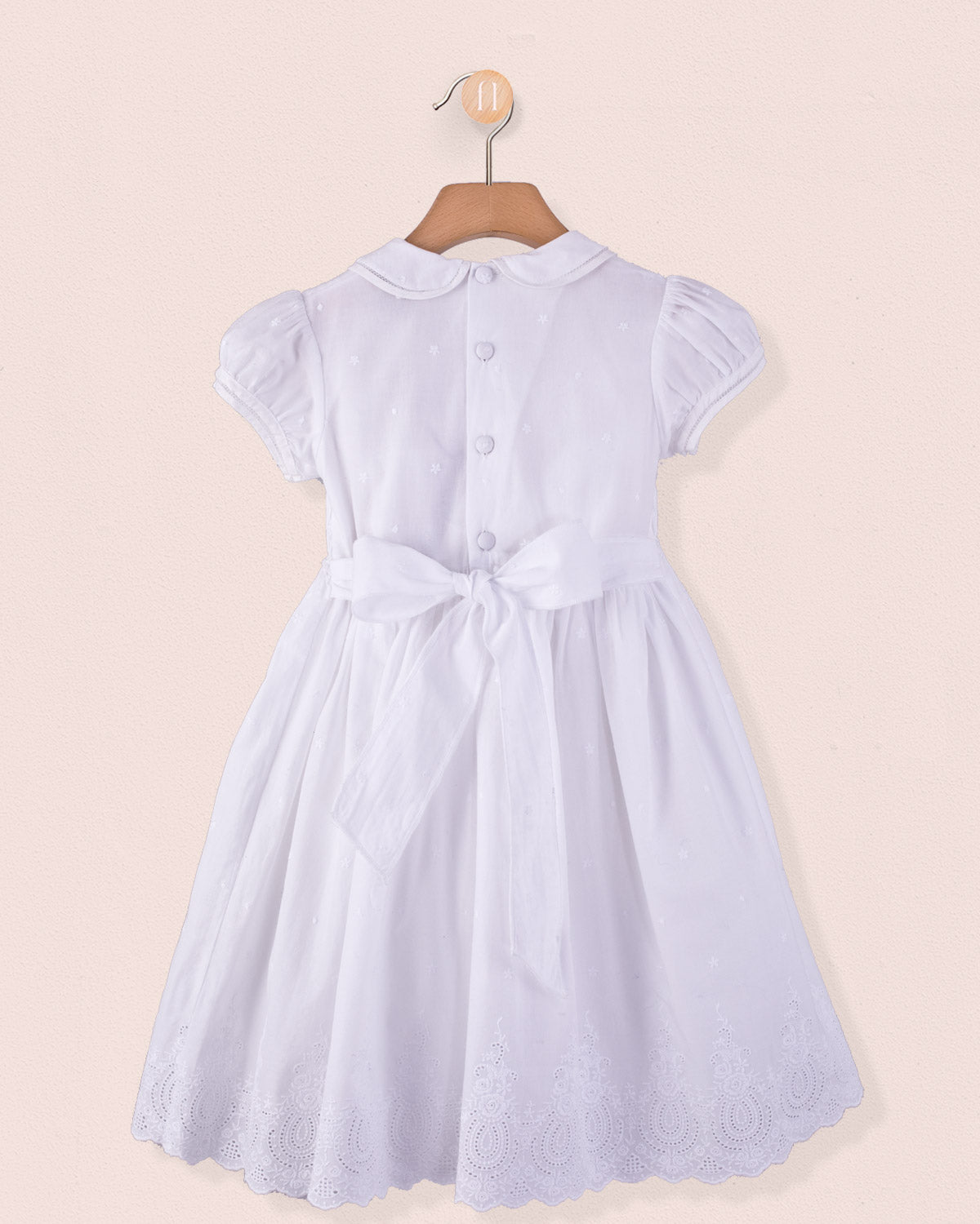 Emma Provence Eyelet Smock - Smocked Dress