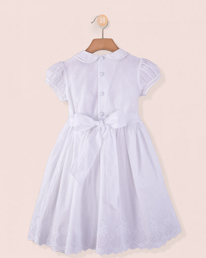 Emma Provence Eyelet Smock - Smocked Dress