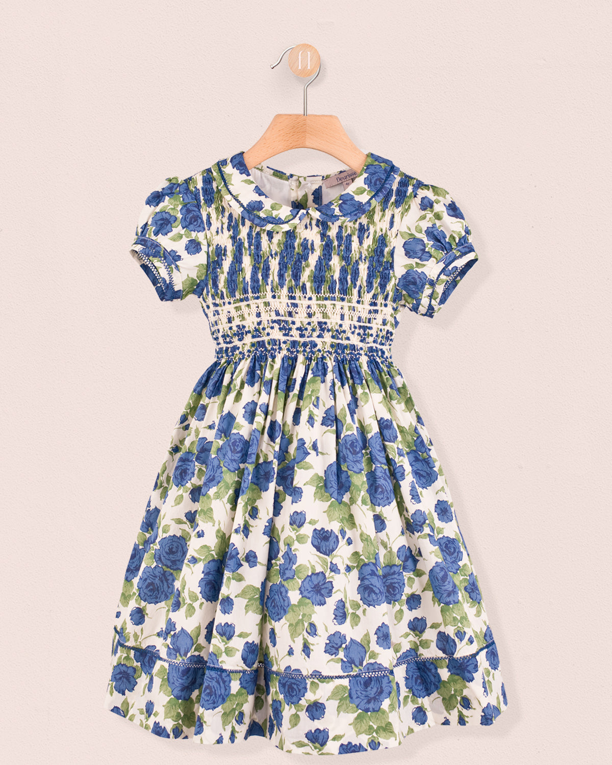 Emma Liberty Sapphire Rose Smock - Smocked Dress