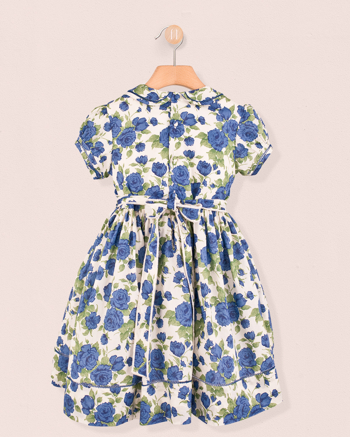 Emma Liberty Sapphire Rose Smock - Smocked Dress