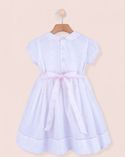 Emma French Pink Embroidered Smock - Smocked Dress