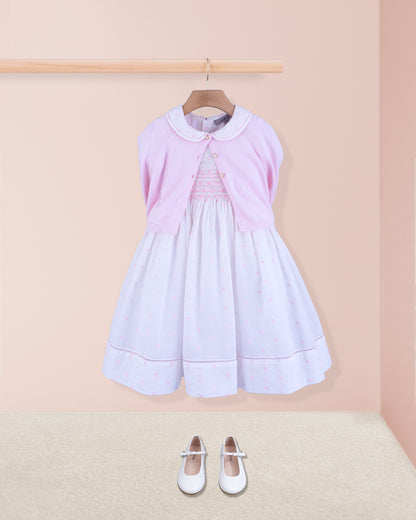 Emma French Pink Embroidered Smock - Smocked Dress