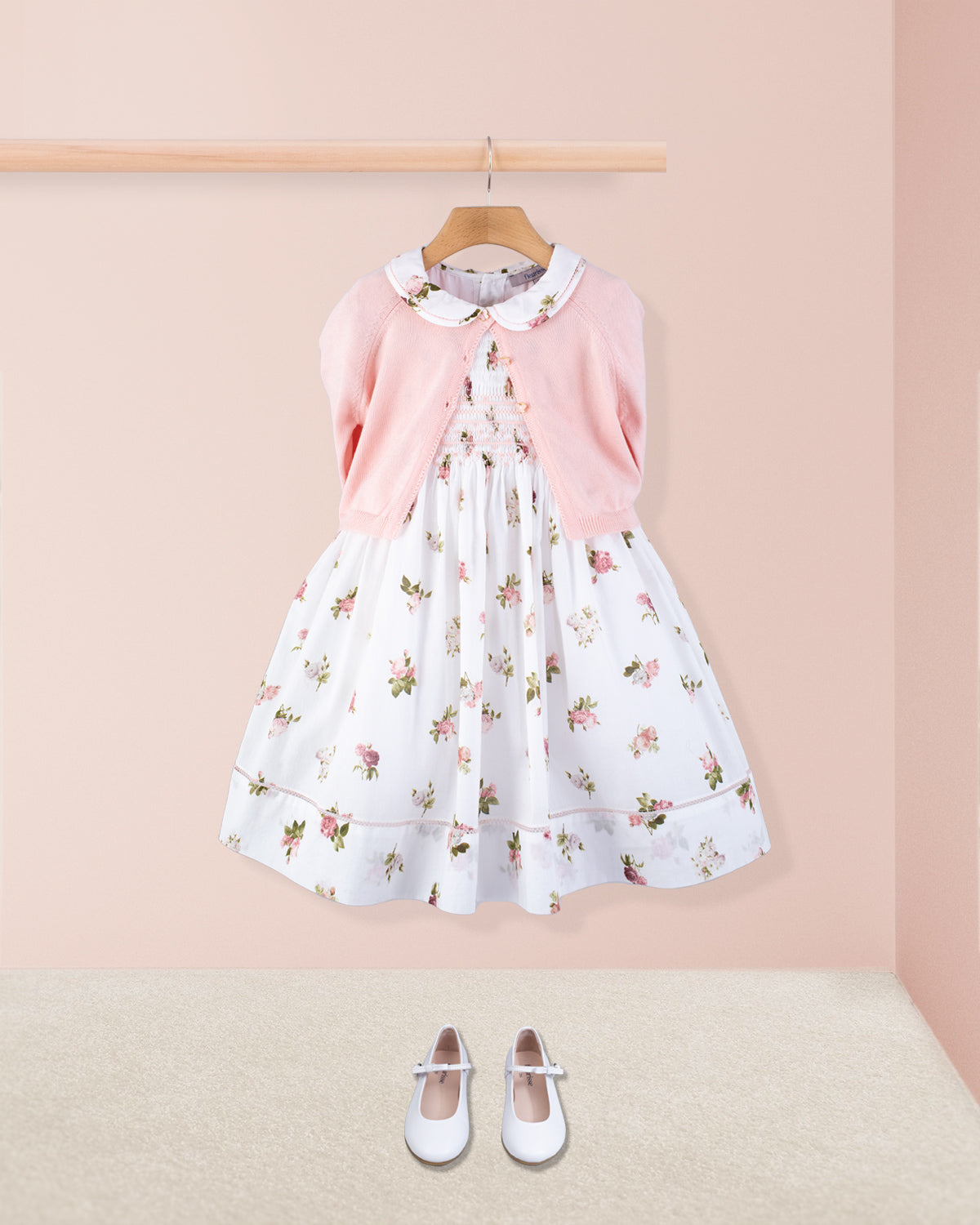 Emma Delicate Blush Rose Smock - Smocked Dress