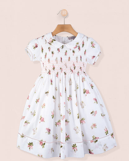 Emma Delicate Blush Rose Smock - Smocked Dress