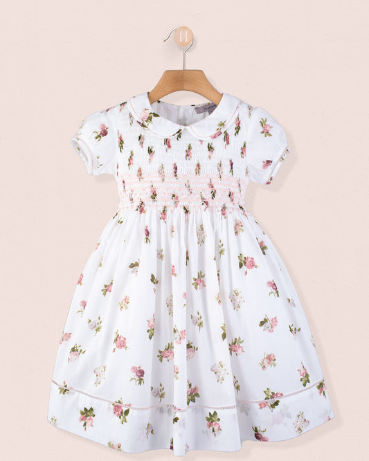 Emma Delicate Blush Rose Smock - Smocked Dress