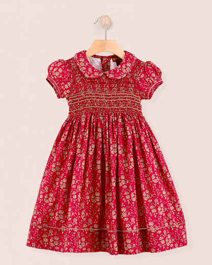 Emma Liberty Capel Red Hand Smocked Dress - Smocked Dress