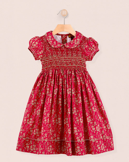 Emma Liberty Capel Red Hand Smocked Dress - Smocked Dress