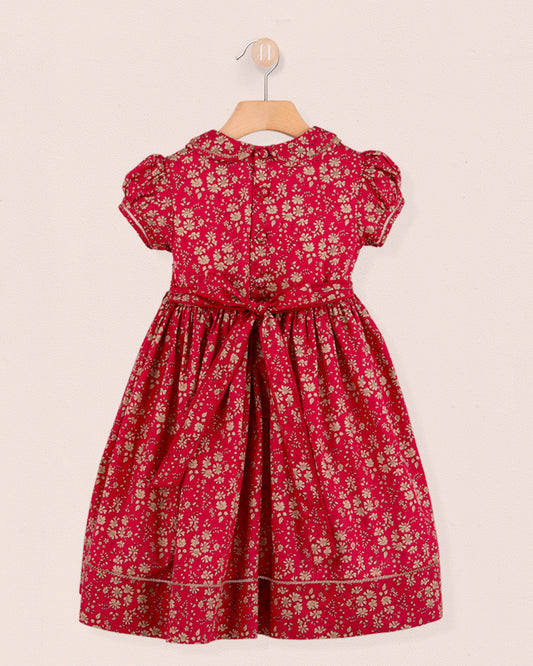 Emma Liberty Capel Red Hand Smocked Dress - Smocked Dress