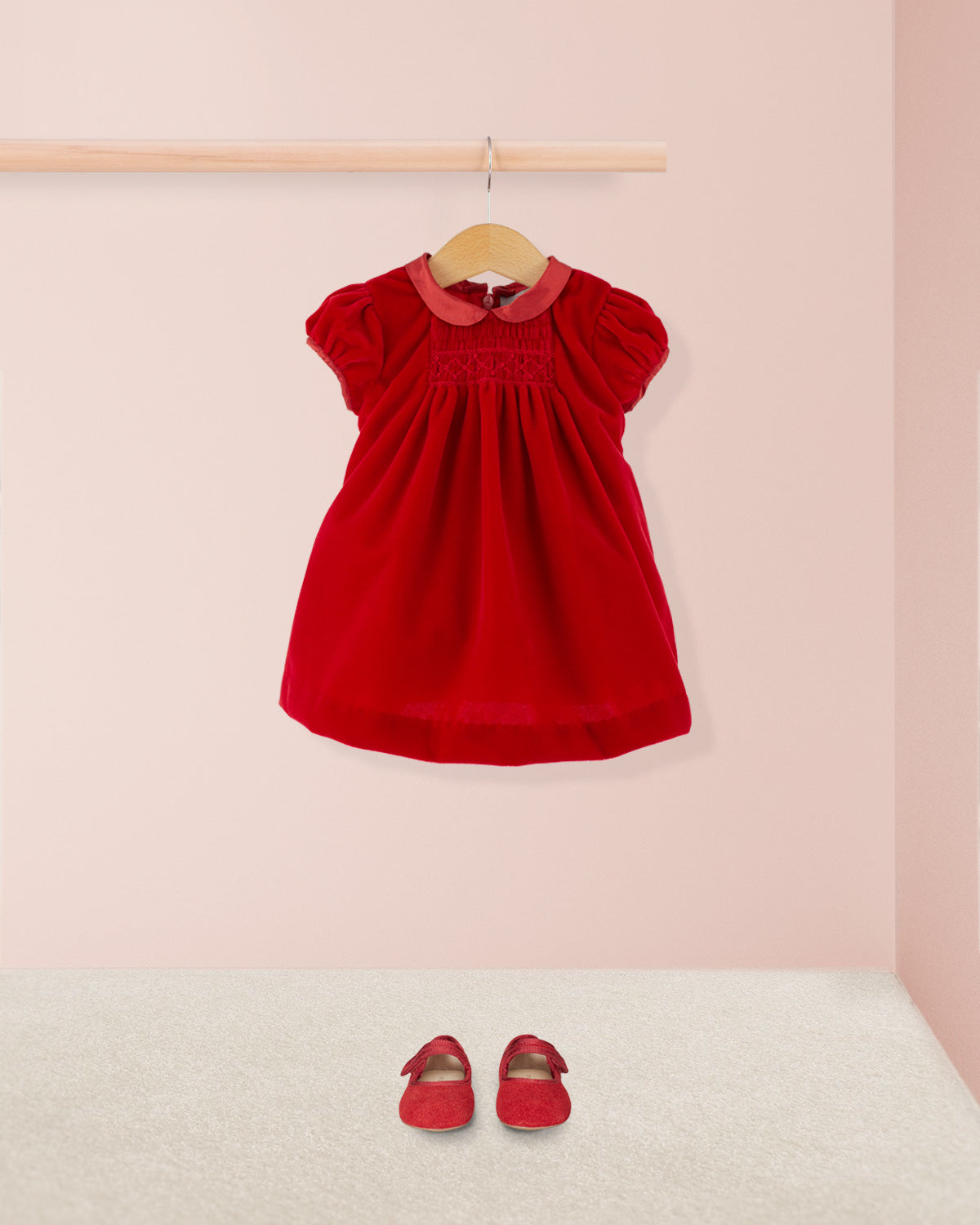 kids Eveline Italian Red Velvet Dress