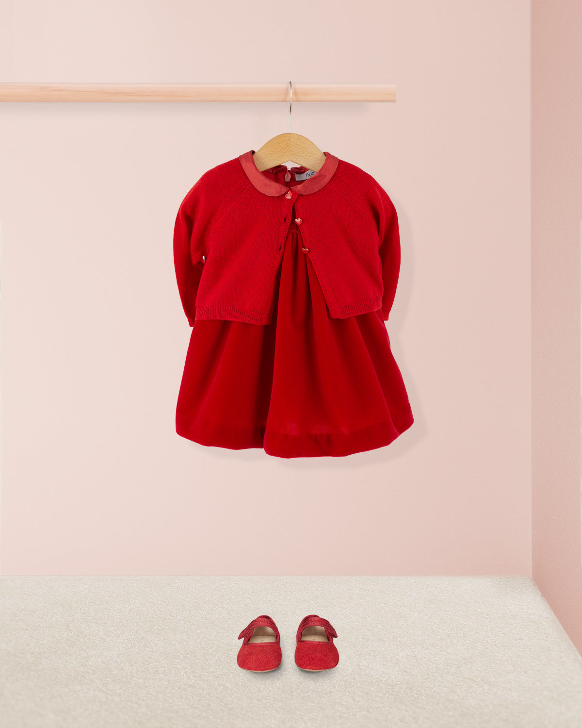 Baby Italian Red Velvet Dress 