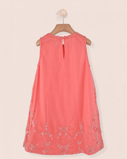 Fifi Coral Tulle Dress - Dress