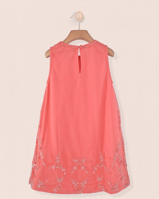 Fifi Coral Tulle Dress - Dress