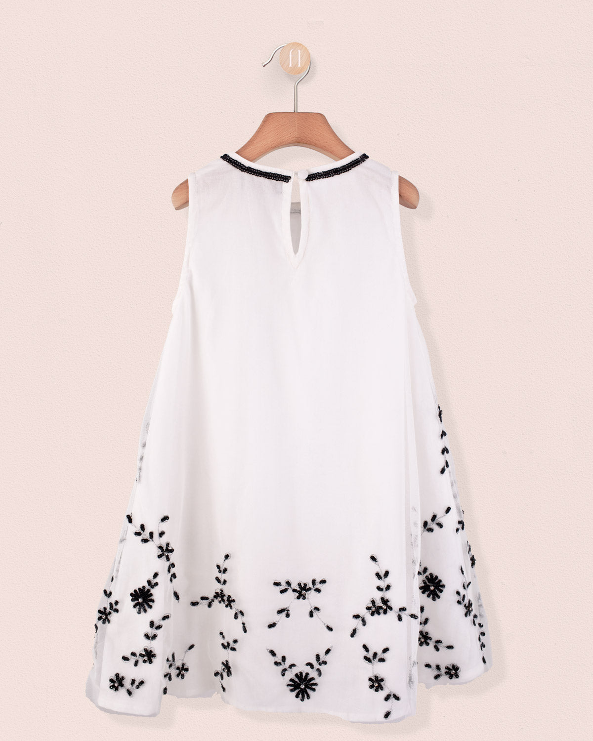 Fifi White and Black Tulle Dress - Dress