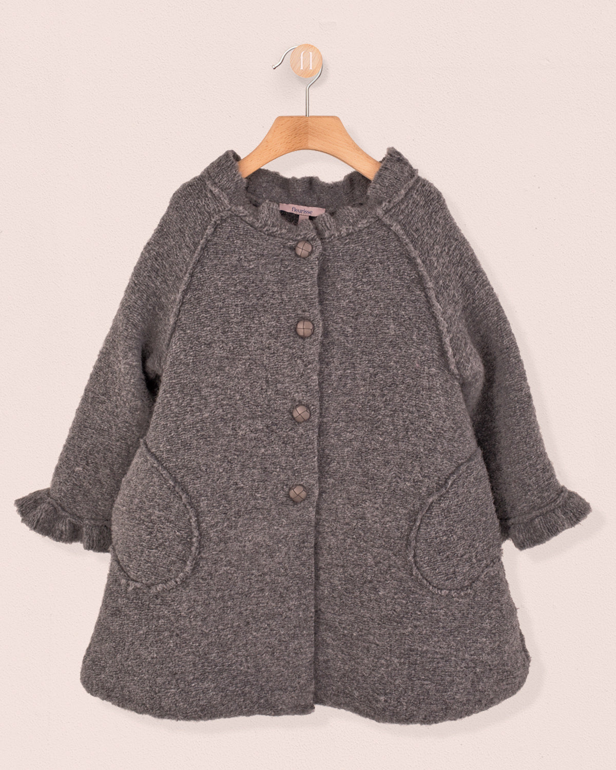 Fluffy Grey Coat - Coat