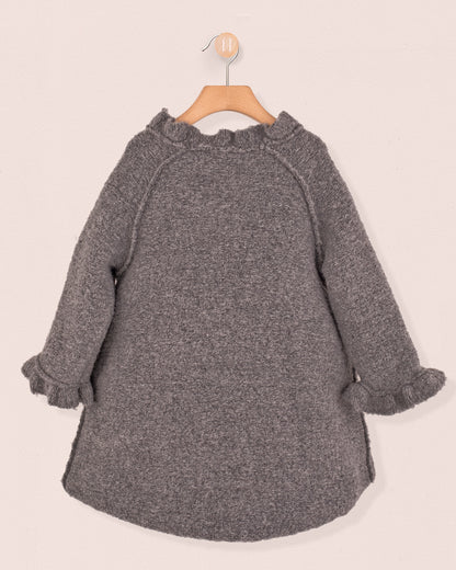 Fluffy Grey Coat - Coat