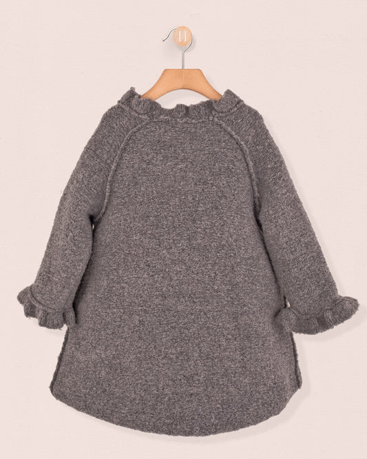 Fluffy Grey Coat - Coat