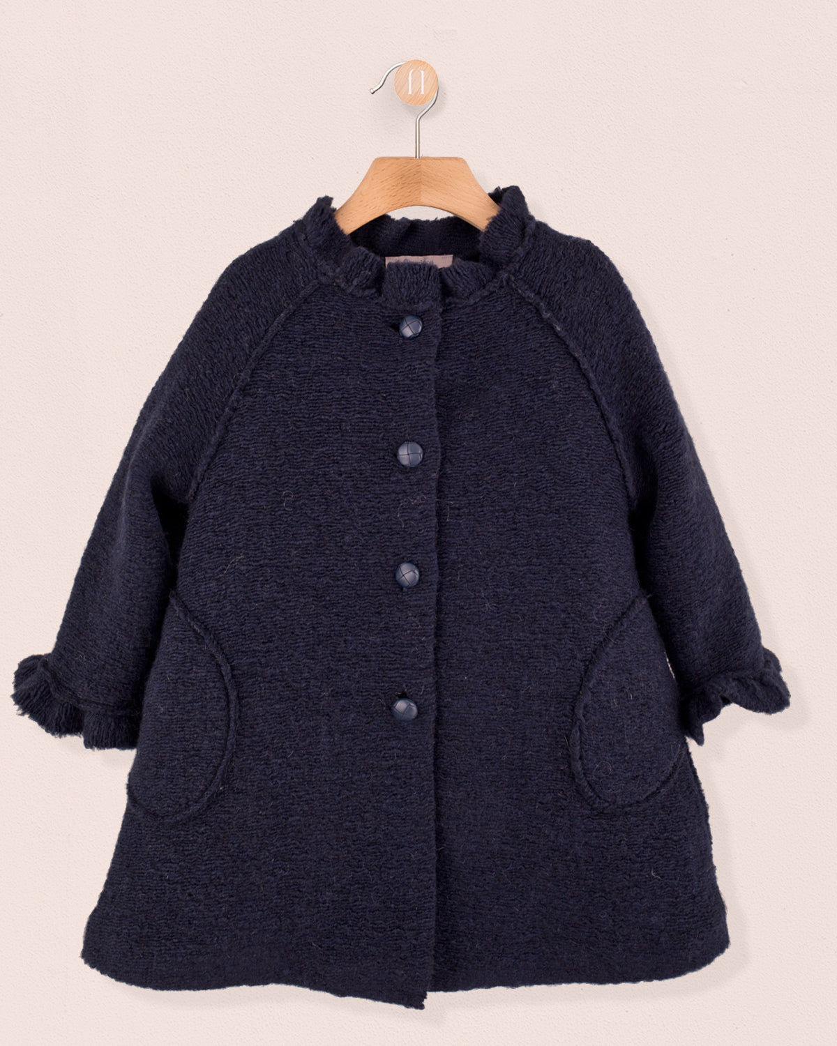 Fluffy Navy Coat - Coat