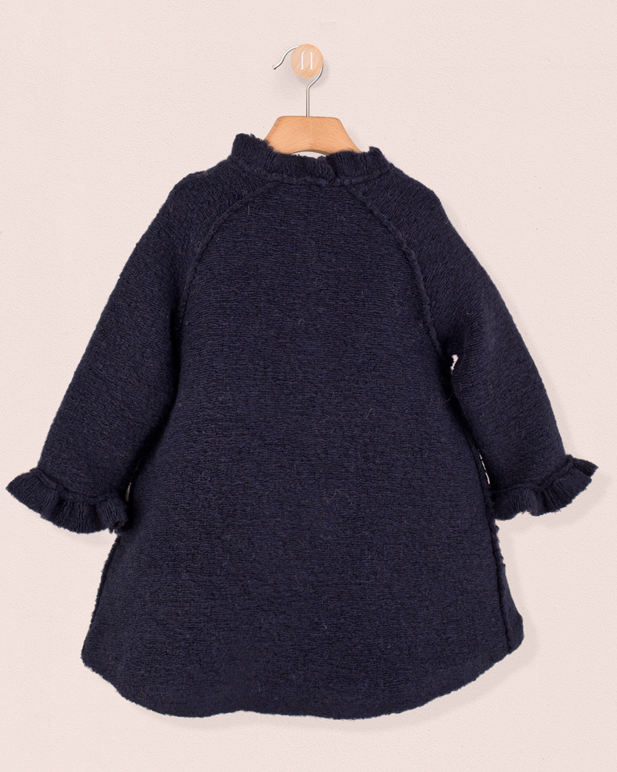 Fluffy Navy Coat - Coat