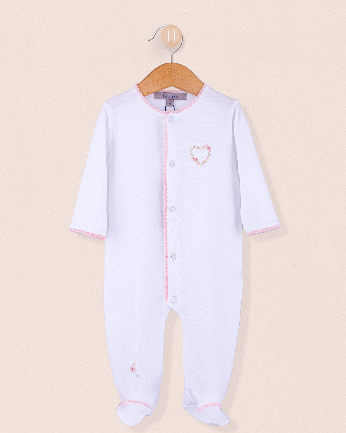 Pima Embroidered Heart Stretchie - Stretchie