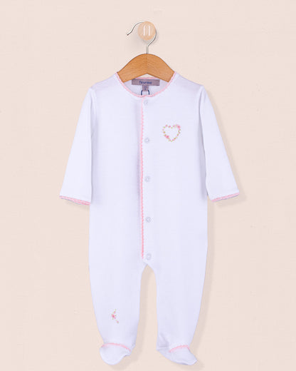 Pima Embroidered Heart Stretchie - Stretchie