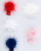 Fur Puff Alligator Hairclip