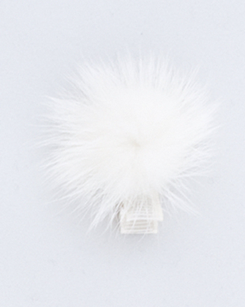 Fur Cream Puff Alligator Hairclip