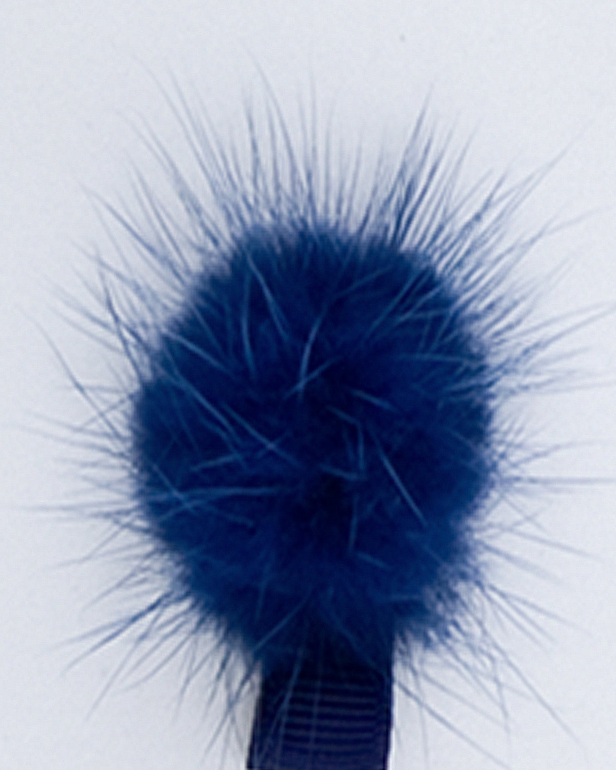 Fur Navy Puff Alligator Hairclip - Hairbow