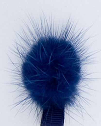 Fur Navy Puff Alligator Hairclip - Hairbow