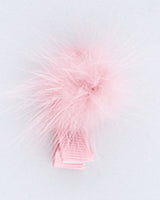 Fur Pink Puff Alligator Hairclip