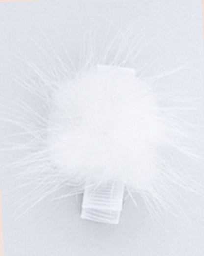 Fur Puff Alligator Hairclip - Hairbow