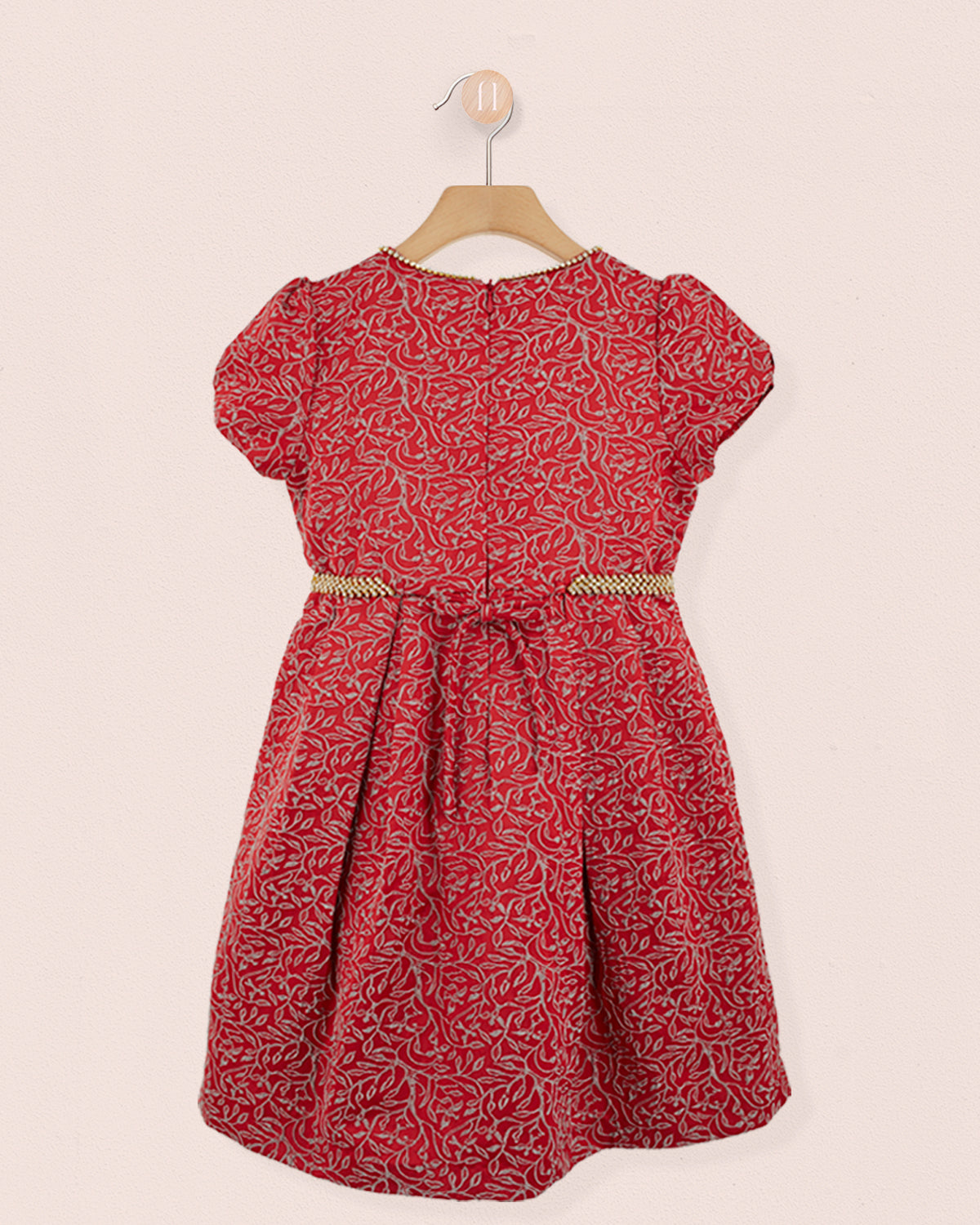 Giovanna Italian Red-Gold Holiday Dress - Dress