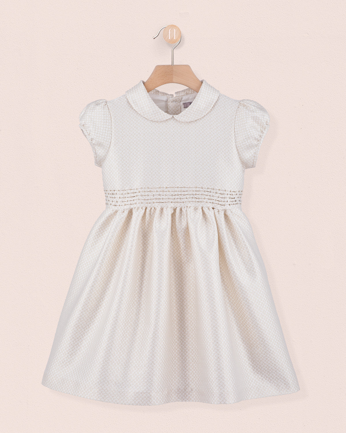 Rebecca Italian Cream Gold Lurex Dress - Dress