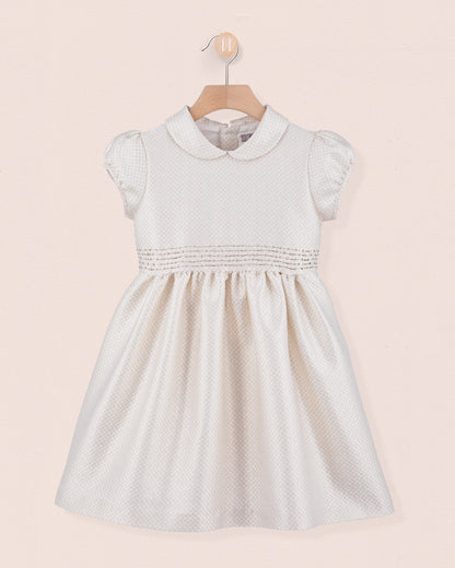 Rebecca Italian Cream Gold Lurex Dress - Dress