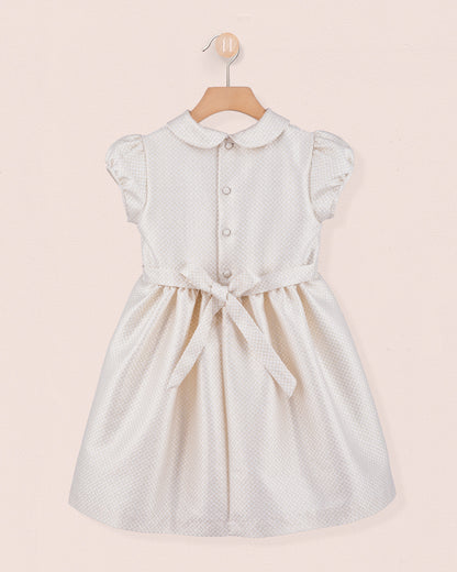 Rebecca Italian Cream Gold Lurex Dress - Dress