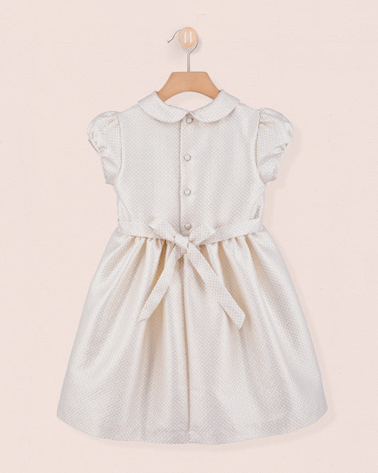 Rebecca Italian Cream Gold Lurex Dress - Dress