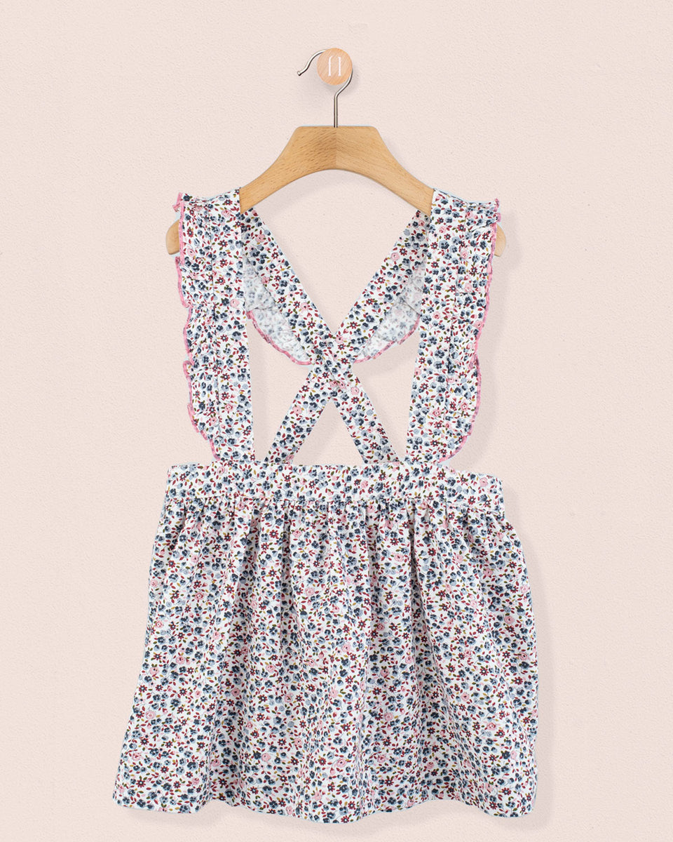 Belina Grey Floral Suspender Skirt