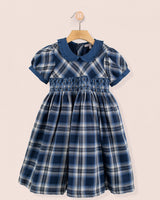 Victoria Italian Navy Tartan Dress
