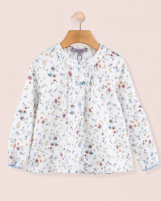 Ruffle Tunic Tuscany Blue Floral - Tunic