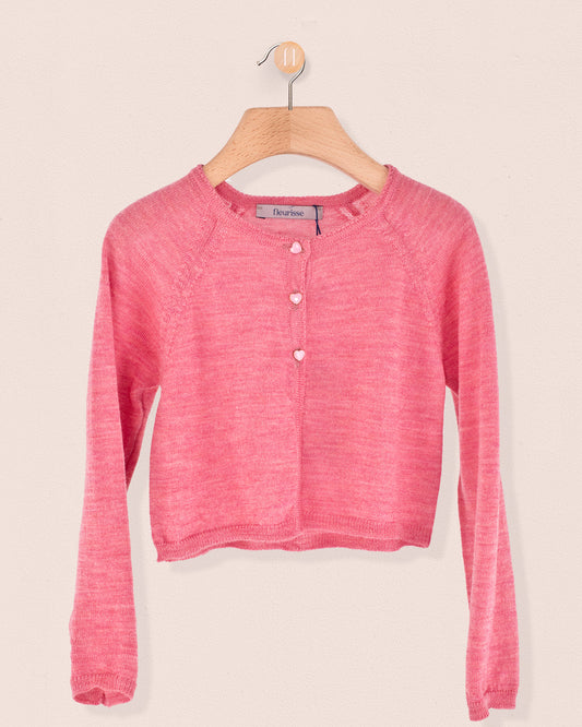 Serena Rosewood Mélange Wool Bolero - Cardigan