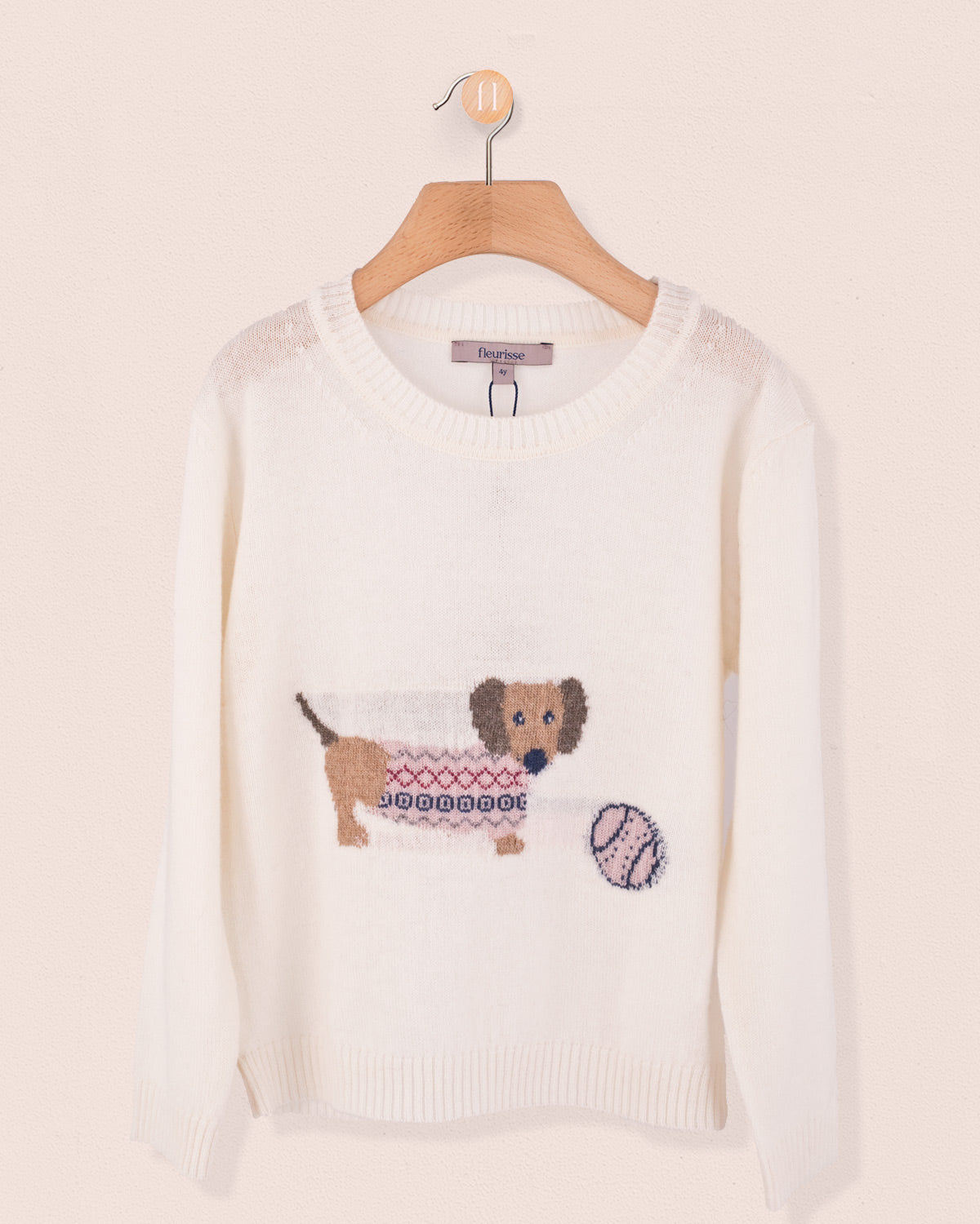 Dachshund Winter White Sweater - Sweater