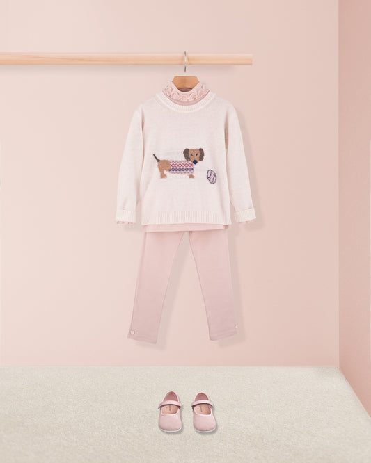 Dachshund Winter White Sweater - Sweater