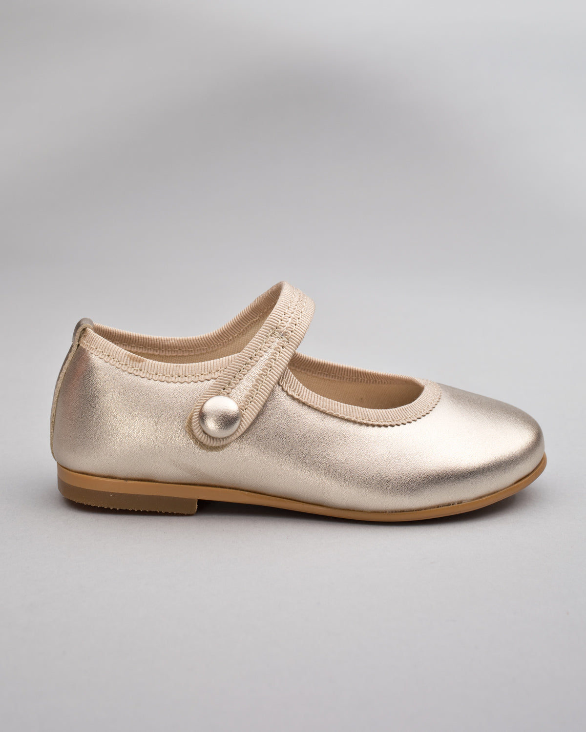 Elizabeth Gold Leather Mary-Jane With Velcro Closure - Shoe