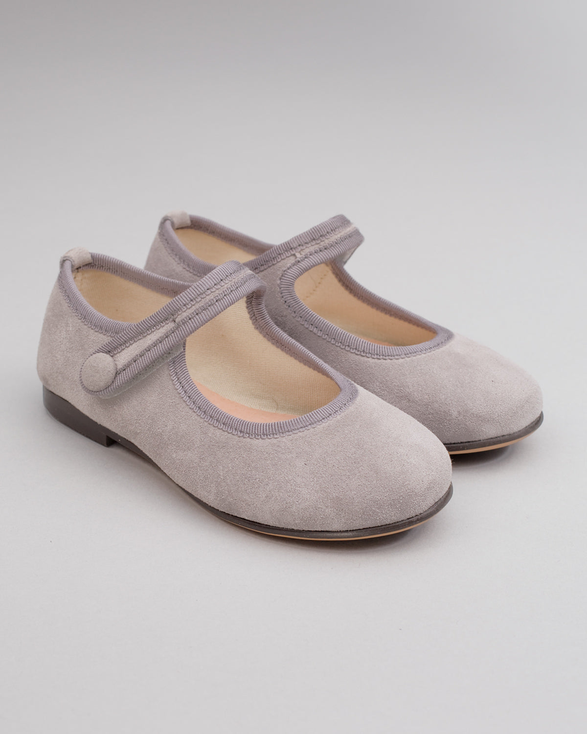 Elizabeth Grey Suede Mary-Jane With Velcro Closure - Shoe